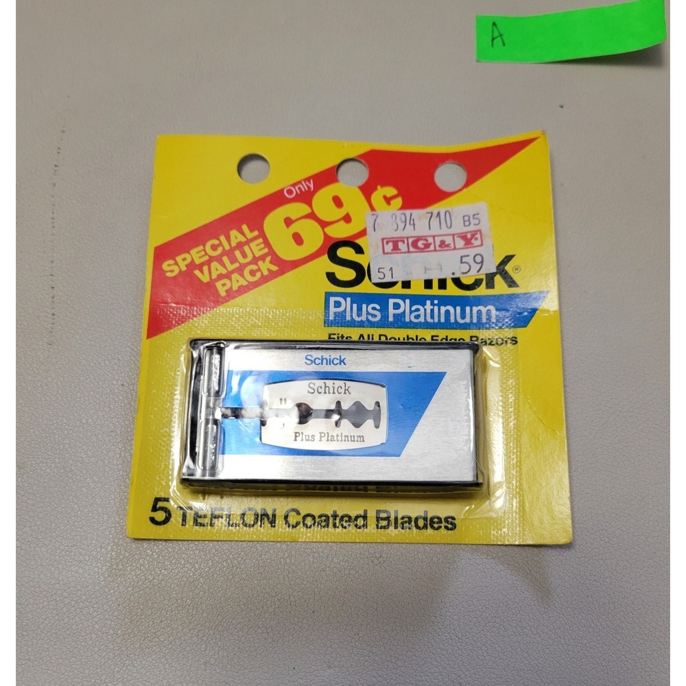 Vintage Schick‎ Plus Platinum Razor Blade Pack of 5 Blades New Old Stock A